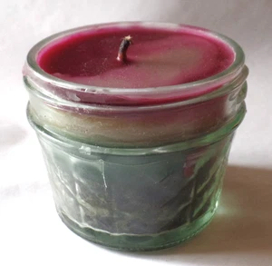 Vela de cera multicolor en tarro redondo de vidrio translúcido (i2) - Imagen 1 de 5