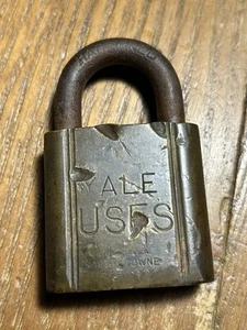 vintage U.S. Forest Service Hardened Brass Lock YALE (missing key) - Picture 1 of 6