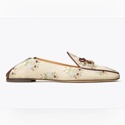 TORY BURCH Tory 魅力 花束 提花 一脚蹬 学院 乐福鞋 骡子 平底鞋 — 第 1/4 张图片