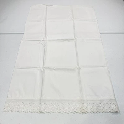 Funda de almohada vintage estándar blanco macizo borde de encaje mezcla de algodón y2k años 90 80 Foto 1 de 4