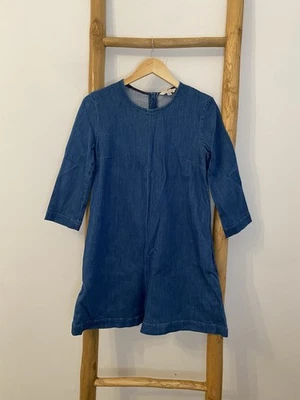 French Connection Denim Romper Womens Sz 4 3/4 Sleeves Western Boho Cottagecore - Image 1 of 4