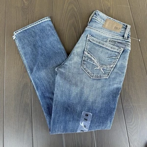 Jeans BKE Hebilla Jake Pierna Recta Para Hombre 29x30 Azul Lavado Premium Elastizado Denim - Imagen 1 de 18