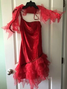 Women's Red Devil Costume with wings size Small - Picture 1 of 12