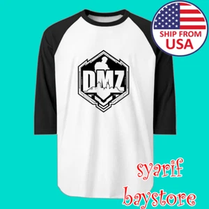 DMZ Demilitarized Zone Area Uomo Raglan Bianco Nero Taglia dalla S alla 2XL - Foto 1 di 1