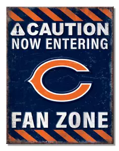 Chicago Bears Fan Zone Tin Metal Sign Man Cave Garage Bar Decor 12.5 X 16 Inch - Picture 1 of 1