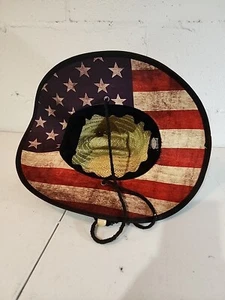 Straw Flag Hat 4th July, Patriotic American Flag Sun Hat, straw hat - Picture 1 of 9