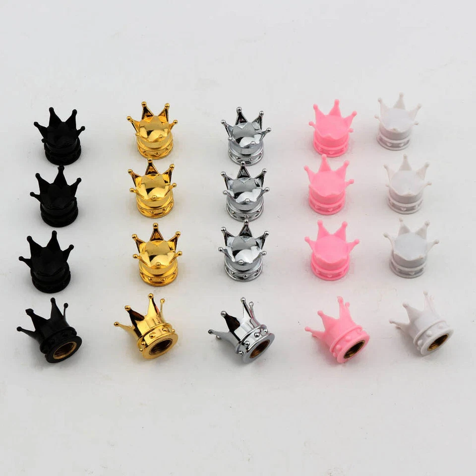 4X Universal Car Truck Crown Wheel Tyre Tire Rim Air Valve Caps Stem Cover New - Image 1 of 1