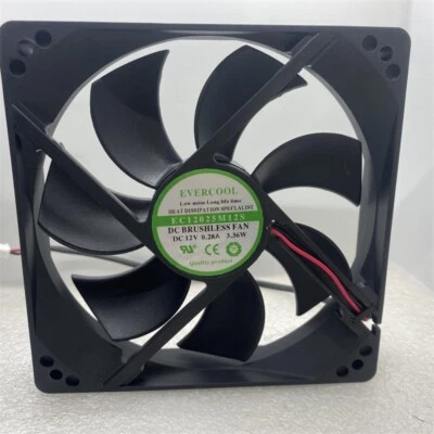 1 PCS  EVERCOOL Fan EC12025M12S DC12V 3.36W 12025   12cm 2 wire cooling fan - Image 1 of 2