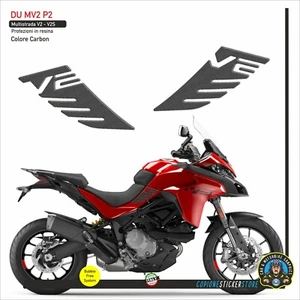 ADESIVI 3D PROTEZIONI CARENE LATERALI GAMBE MOTO DUCATI MULTISTRADA V2 S MV2 P2 - Picture 1 of 1