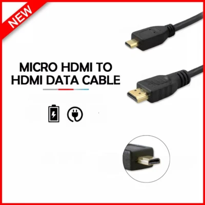 Micro HDMI to HDMI Cable Adapter Converter 4K GoPro HERO 7 6 5 4 3 Camera 60Hz - Image 1 of 3