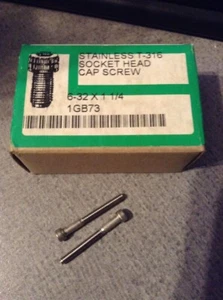 3 BOXES #6-32 x 1-1/4"Cylindrical Socket Head Cap Screw Stainless T-316 1GB73 - Picture 1 of 9