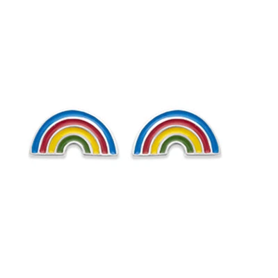 Orecchini A Perno In Argento 9256/000 Rodiato Per Bambino - Arcobaleno - Immagine 1 di 3