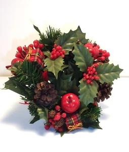 Vintage Christmas Holiday Candle Ring for 3  Pillar Candle - Picture 1 of 4