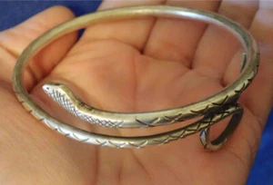Schlange aufgerollt Silber Armreif Armband schwer Karen Hill Stamm - Bild 1 von 5