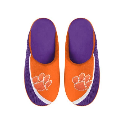 FOCO NCAA Men's Clemson Tigers 2022 Big Logo Color Edge Slippers - Image 1 of 3