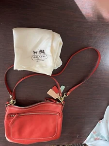 NEW vintage Coach Purse Poppy Perri Hippie Hibiscus Red Leather Handbag 22421M - Picture 1 of 6