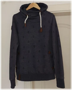 Naketano Sweater Pullover Hoodie mit Kapuze Blaugrau Anker L - Bild 1 von 13