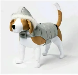 Boots & Barkley Gray Hooded Puffer Dog Vest, Size Large - Picture 1 of 1