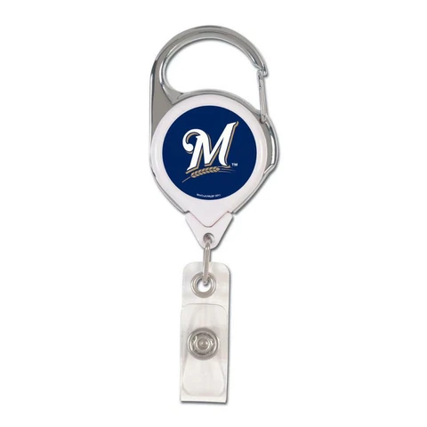 Milwaukee Brewers Retractable Metal Badge Holder [NEW] MLB Key Chain ID Ring Cover