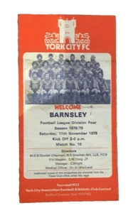 YORK CITY V BARNSLEY - DIVISION FOUR - 11/11/1978 - Picture 1 of 1