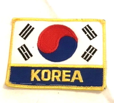 VINTAGE KOREA FLAG PATCH TAEKWONDO KARATE USED - Image 1 of 3