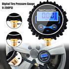 Digital Tire Pressure Gauge 1/4 1/8 200 PSI Backlight LED Digital LCD Car Bike