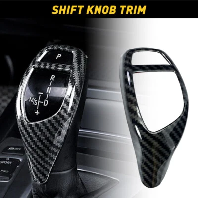 Gear Shift Knob Cover Trim Carbon Fiber For BMW F30 F34 F35 3-Series 2013-2018 - Image 1 of 4
