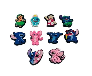 Stitch And Angel Cartoon Characters Themed Set of 10 Fridge PVC 1" Tall Magnets - Picture 1 of 1