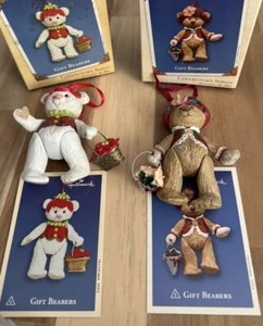 Set 2 Vtg Hallmark Ornament Gift Bearers Series Christmas Winter Jointed - Picture 1 of 2