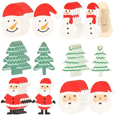 48x Deko Klammern Weihnachten - Holzklammern für Fotos [Auswahl variiert] - Bild 1 von 4