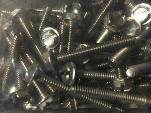 #10-24 x 1-1/2 Hex Washer Slotted Head Machine Screw 18-8 Stainless 100 pcs - Picture 1 of 1