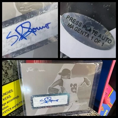 2008 Just Minors Sergio Romo RC Magenta Printing Plate Card Auto 1/1 SF Giants - Image 1 of 4