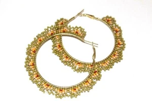 Boho Bohemio 6.2CM Semilla Cuentas Bali Aro Firnge Simple Círculo Pendiente de Navidad - Imagen 1 de 4