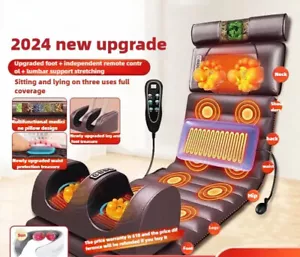Colchón de masaje eléctrico de cuerpo completo con calefacción control manual amasado de hombros - Imagen 1 de 27