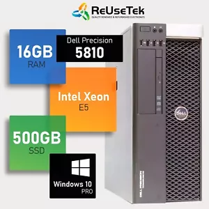 Dell Precision 5810 Intel Xeon E5 16GB RAM 500GB SSD NVIDIA Quadro K420 Win 10P - Picture 1 of 15