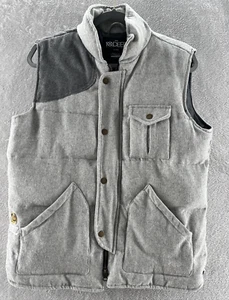 10 Deep Vest Men's Sz M Puffer Jacket Grey Wool Blend Outdoor Casual - Picture 1 of 12