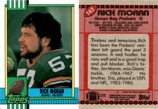 Rich Moran 1990 Topps Football Card 143  Green Bay Packers