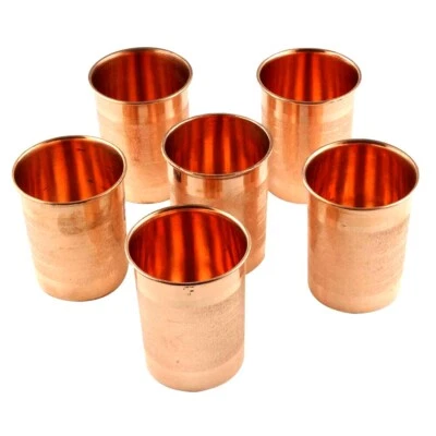 Juego de 6 vasos de yoga ayurvédico 300 ml de cobre Foto 1 de 3