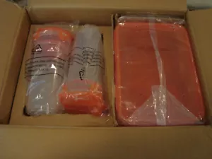 LockNLock 18 Piece Storage Set with Tumblers NIB Sunset Orange Lids - Picture 1 of 9