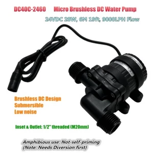24V DC Micro Water Pump, Submersible Small electric Pump, DC40C-2460, 900LPH 6M - Picture 1 of 13