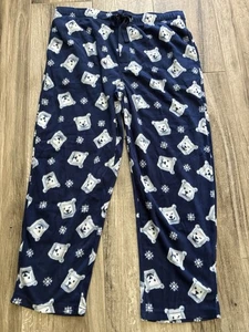 Varsity Sleepwear Pajama Pants Men Size XL Blue Polar Bear Fleece - Picture 1 of 6