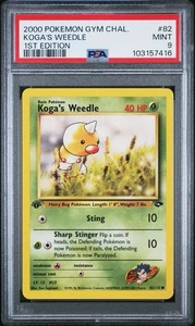 2000 POKEMON GYM CHALLENGE 1ST EDITION #82 KOGA'S WEEDLE PSA 9 NEW CERT LOW POP - Picture 1 of 2