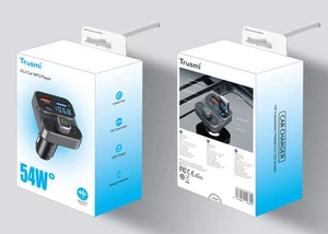 TRUSMI 54W Auto FM Transmitter Wireless Blutooth MP3 Player PD & USB Schnellladegerät - Bild 1 von 7