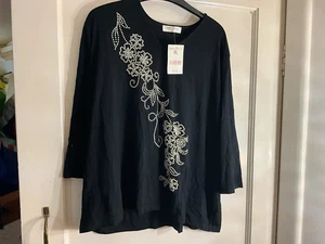 Bonmarche ladies black 3/4 sleeve top size XL BNWT - Picture 1 of 1