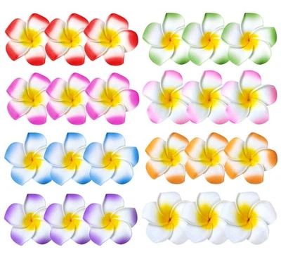 24 Pack Hawaiian Flower Hair Clips, 2.5 Inch Plumeria Foam Hair Accessories C... - Image 1 of 4
