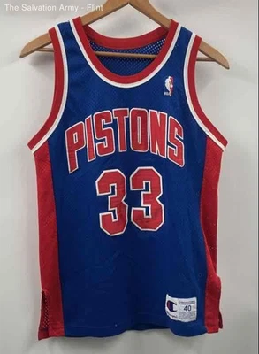 Champion Mens Blue Red Detroit Pistons Grant Hill #33 Basketball Jersey Size 40 - Image 1 of 4
