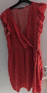 Red Polka Dot Dress From George Size 18 - Picture 1 of 4