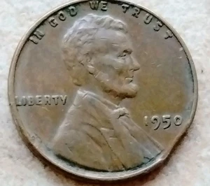 1950 Wheat Penny Clipped Planchet Error - Picture 1 of 8