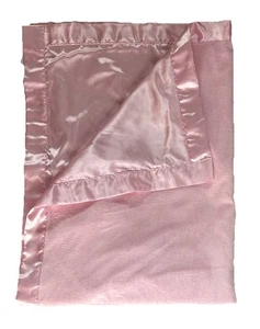 Baby A Division of Carters einfarbig rosa Babydecke Satinborte Rückseite Velours - Bild 1 von 4