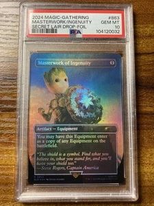 MTG✨MASTERWORK OF INGENUITY FOIL✨SLD X MARVEL CA PSA 10 RARE BONUS Groot Card - Picture 1 of 14